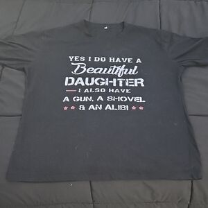 Black Short Sleeve Tee with Humorous Graphic